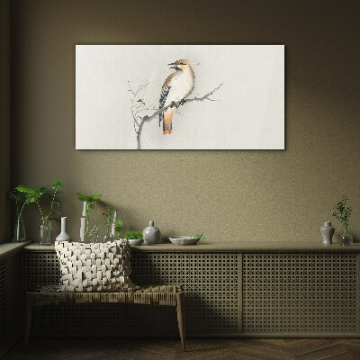 Bild auf glas Singender Vogel auf einem Ast