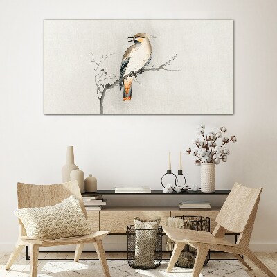 Bild auf glas Singender Vogel auf einem Ast