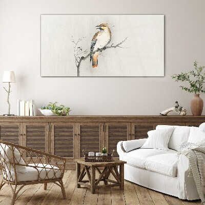 Bild auf glas Singender Vogel auf einem Ast