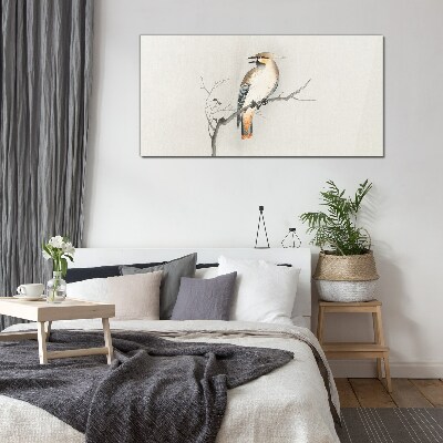 Bild auf glas Singender Vogel auf einem Ast