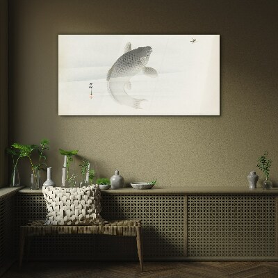 Glasbild Koi im stillen Wasser
