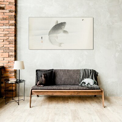 Glasbild Koi im stillen Wasser