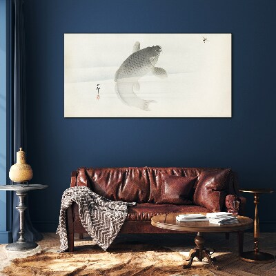 Glasbild Koi im stillen Wasser