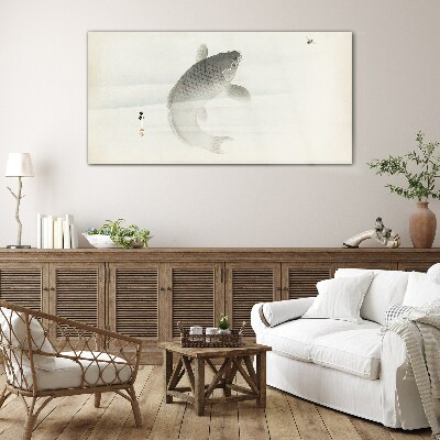 Glasbild Koi im stillen Wasser