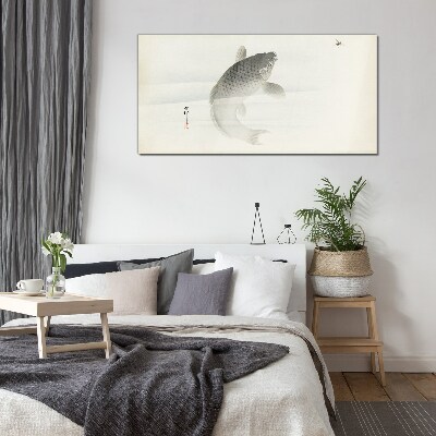 Glasbild Koi im stillen Wasser