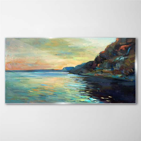 Glasbild Eine friedliche Küstenlandschaft