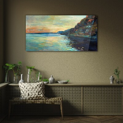 Glasbild Eine friedliche Küstenlandschaft