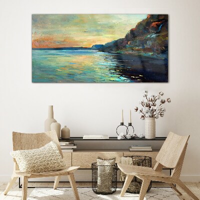 Glasbild Eine friedliche Küstenlandschaft