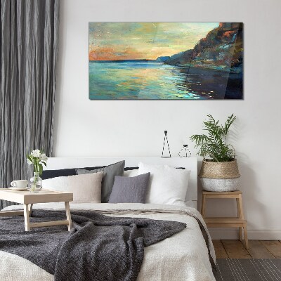 Glasbild Eine friedliche Küstenlandschaft