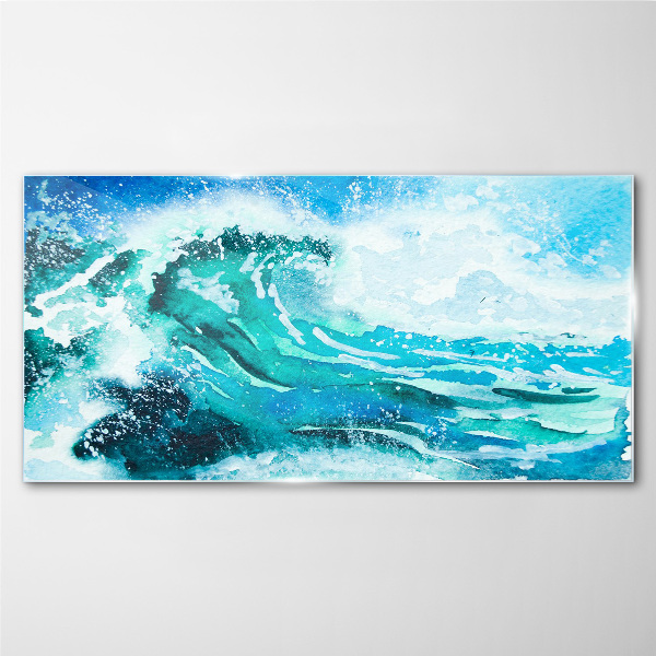 Bild auf glas Eine Welle in Türkistönen