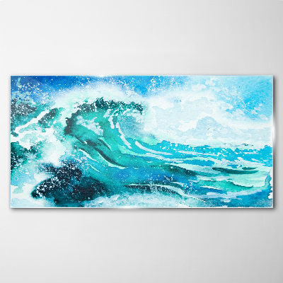 Bild auf glas Eine Welle in Türkistönen