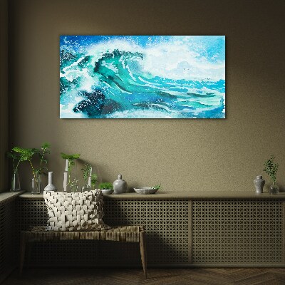 Bild auf glas Eine Welle in Türkistönen