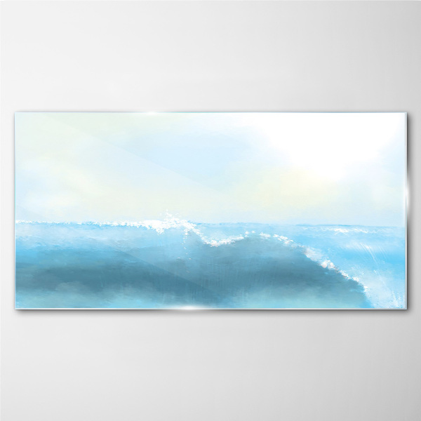Glasbild Die Ruhe einer Meereswelle