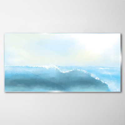 Glasbild Die Ruhe einer Meereswelle