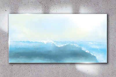 Glasbild Die Ruhe einer Meereswelle