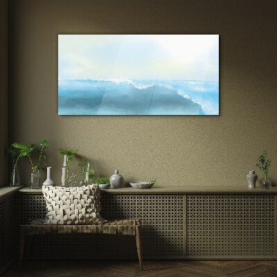 Glasbild Die Ruhe einer Meereswelle
