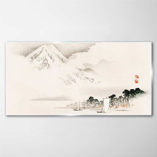 Glasbild Die Ruhe einer Berglandschaft