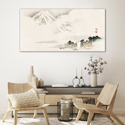Glasbild Die Ruhe einer Berglandschaft