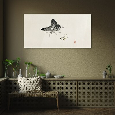 Glasbild Schmetterlinge in zarter Harmonie
