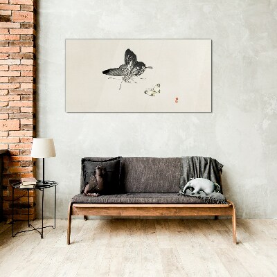Glasbild Schmetterlinge in zarter Harmonie