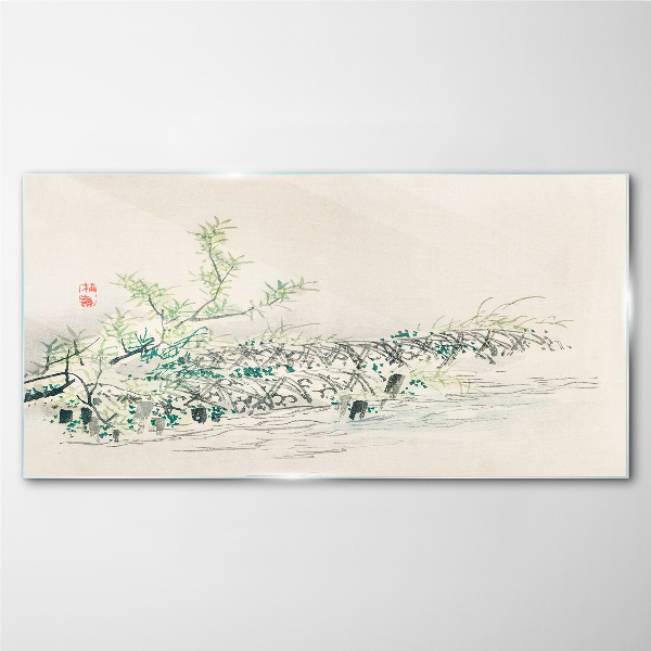 Glasbild Die Ruhe der Natur in zarten Farben
