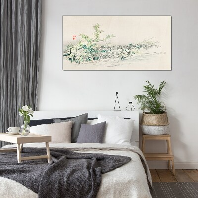 Glasbild Die Ruhe der Natur in zarten Farben