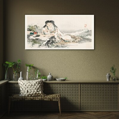 Glasbild Frieden am Fluss