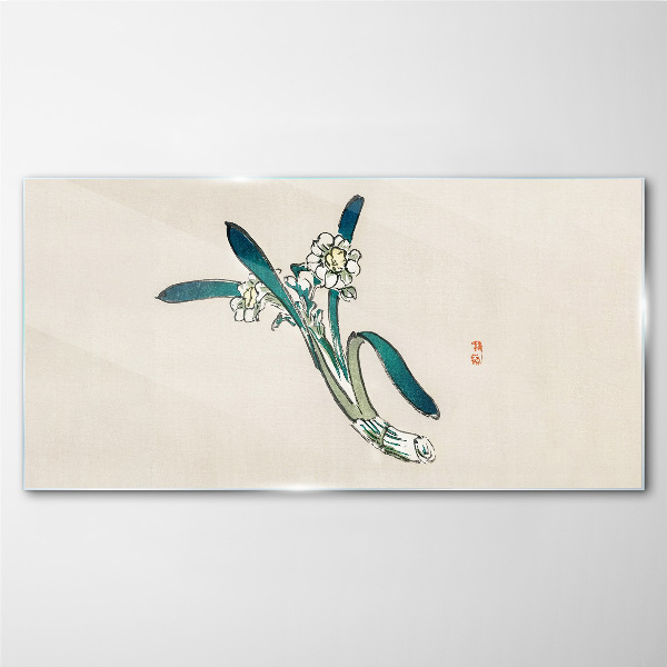 Glasbild Blumen im Wind