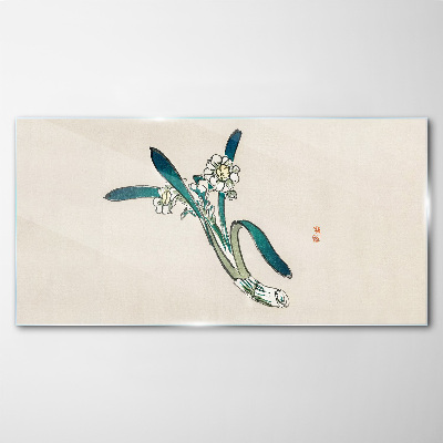 Glasbild Blumen im Wind
