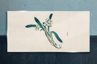 Glasbild Blumen im Wind