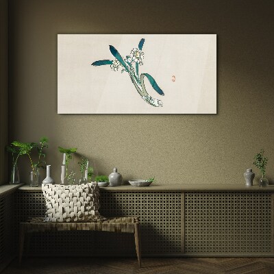 Glasbild Blumen im Wind