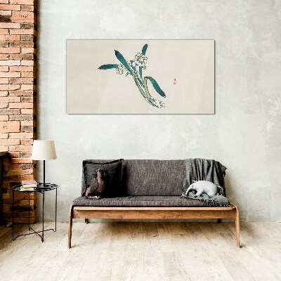 Glasbild Blumen im Wind