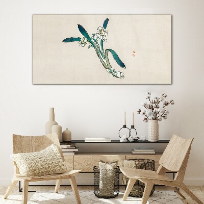 Glasbild Blumen im Wind
