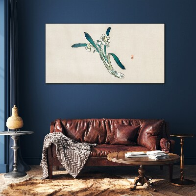 Glasbild Blumen im Wind