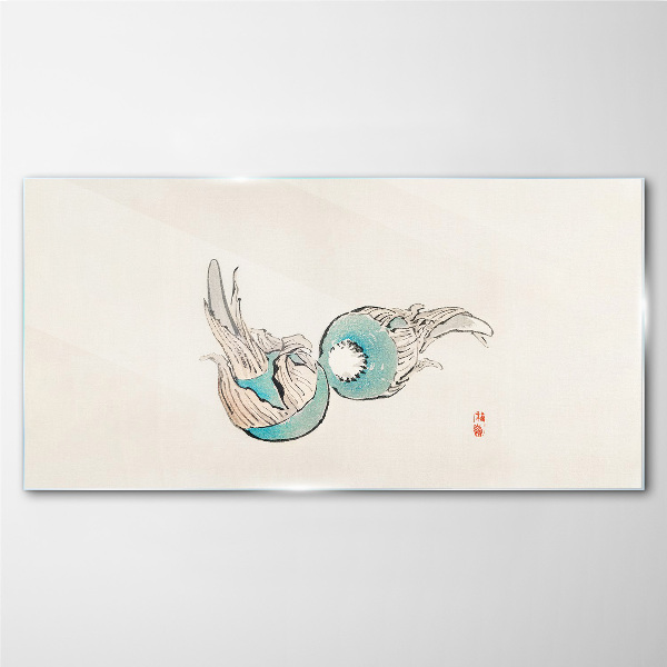 Glasbild Japanische Fischillustration