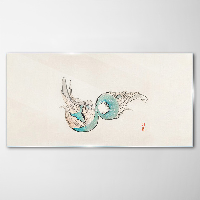Glasbild Japanische Fischillustration