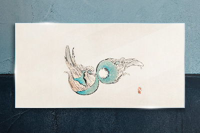 Glasbild Japanische Fischillustration