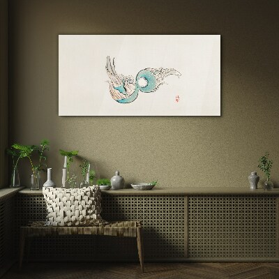 Glasbild Japanische Fischillustration