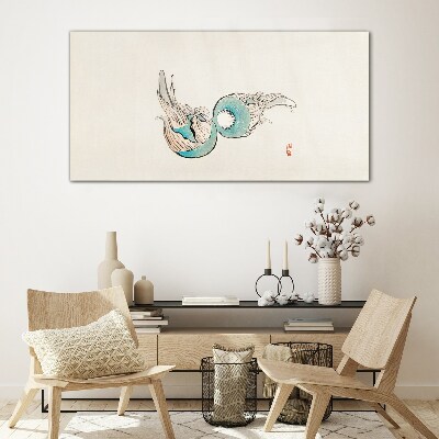 Glasbild Japanische Fischillustration