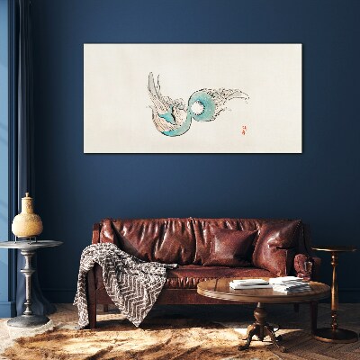 Glasbild Japanische Fischillustration