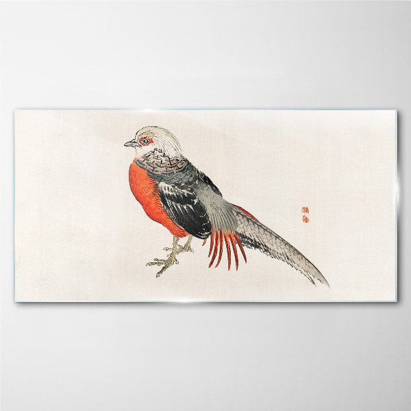 Glasbild Ein lebender Vogel in den Farben der Natur