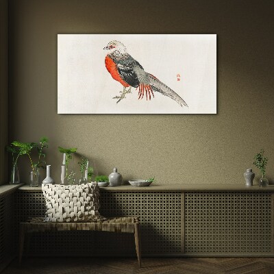 Glasbild Ein lebender Vogel in den Farben der Natur