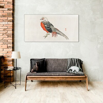 Glasbild Ein lebender Vogel in den Farben der Natur