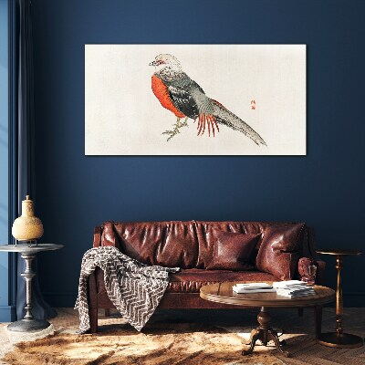 Glasbild Ein lebender Vogel in den Farben der Natur