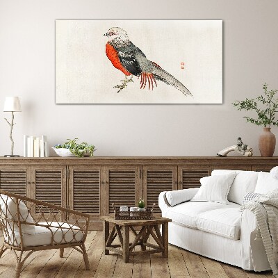 Glasbild Ein lebender Vogel in den Farben der Natur