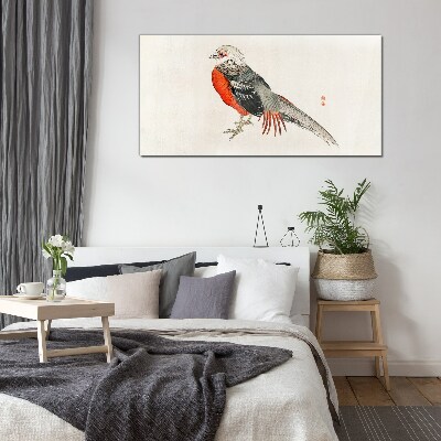 Glasbild Ein lebender Vogel in den Farben der Natur