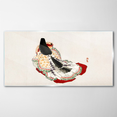 Glasbild Florale Schönheit im traditionellen Stil