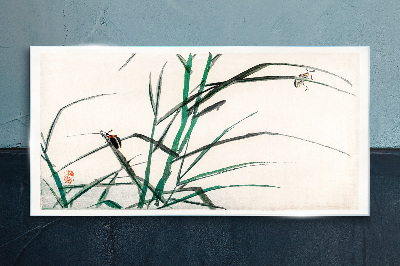 Glasbild Gräser und Insekten im Einklang