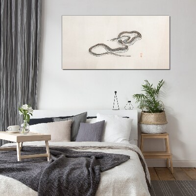 Glasbild Schlange vor dem Hintergrund des Minimalismus