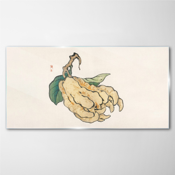 Glasbild Zitronenbaum auf weißem Hintergrund